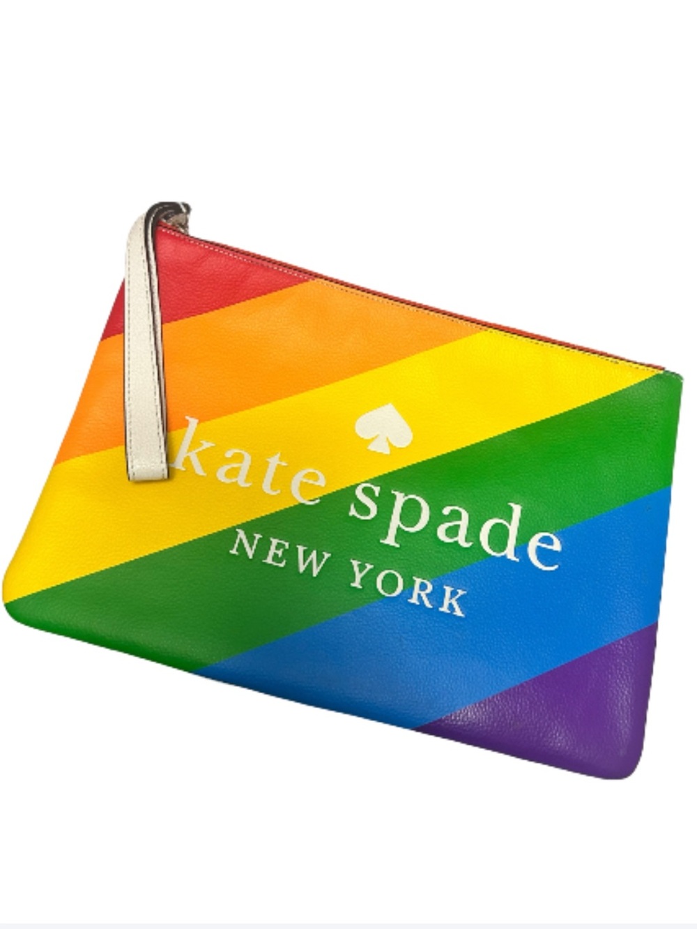 Kate Spade Rainbow Striped Large Wristlet Clutch Limited Edition